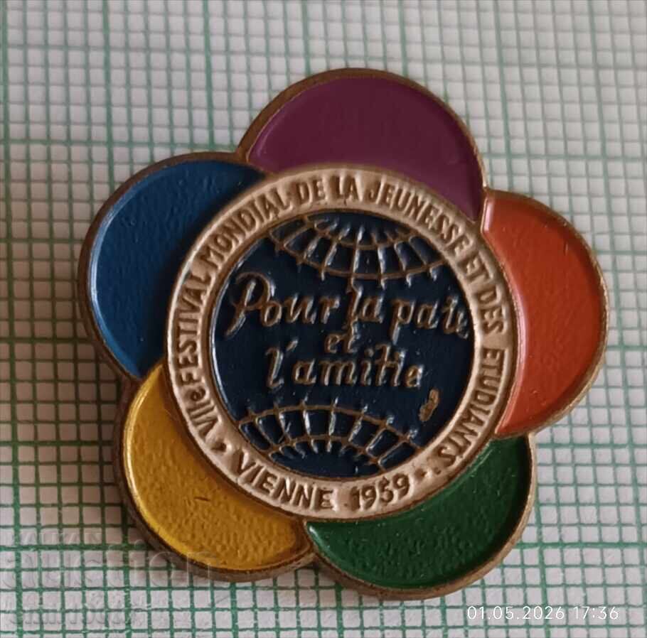 Insigna - Festivalul Mondial al Tineretului și Studenților Viena 1959