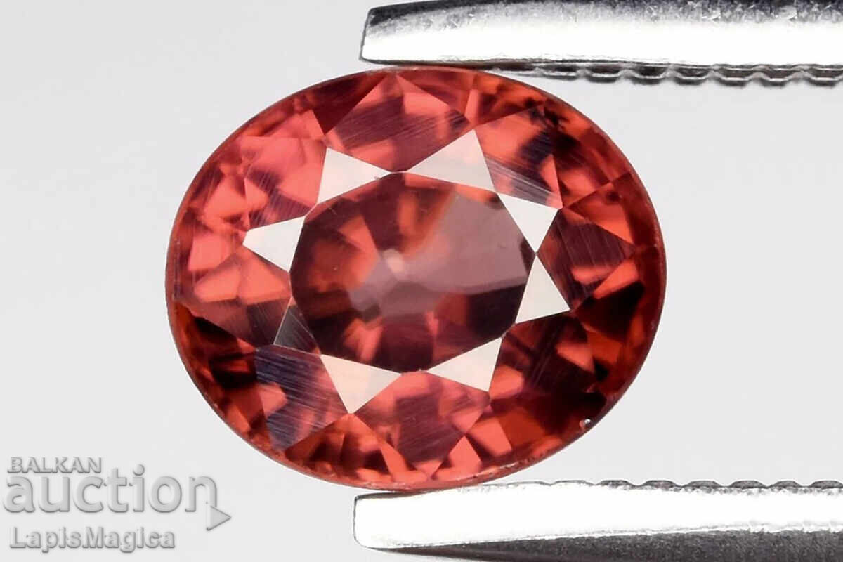 Φυσικό ροζ ζιρκόν 0.98ct VVS μη επεξεργασμένο οβάλ κοπή
