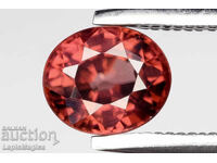 Естествен розов циркон 0.98ct VVS нетретиран овална шлифовка