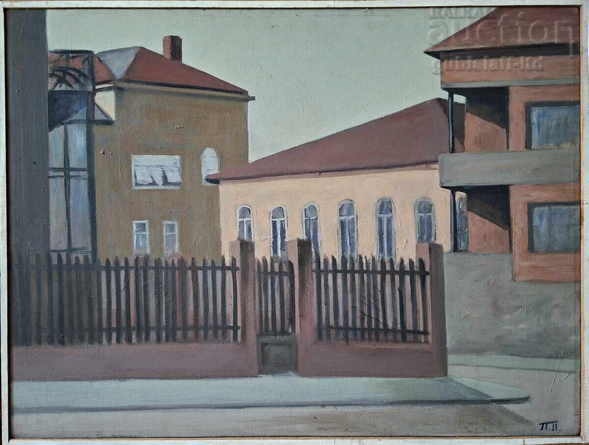 Картина "Пейзаж от Русе",1975 г.,худ.П.Петков (1924-1976)