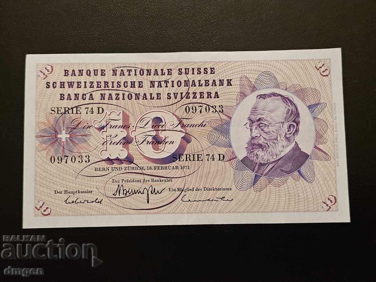 10 franci Elveția 1971