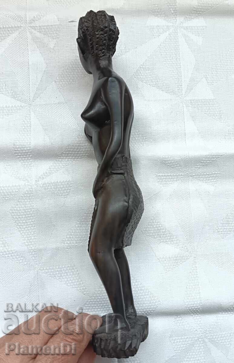 Livrarea Figurină africană lucrată manual din abanos, 26 cm
