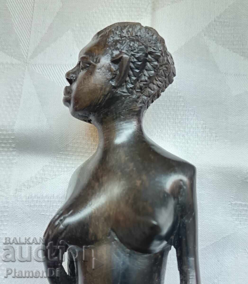 Figurină africană lucrată manual din abanos, 26 cm - 5