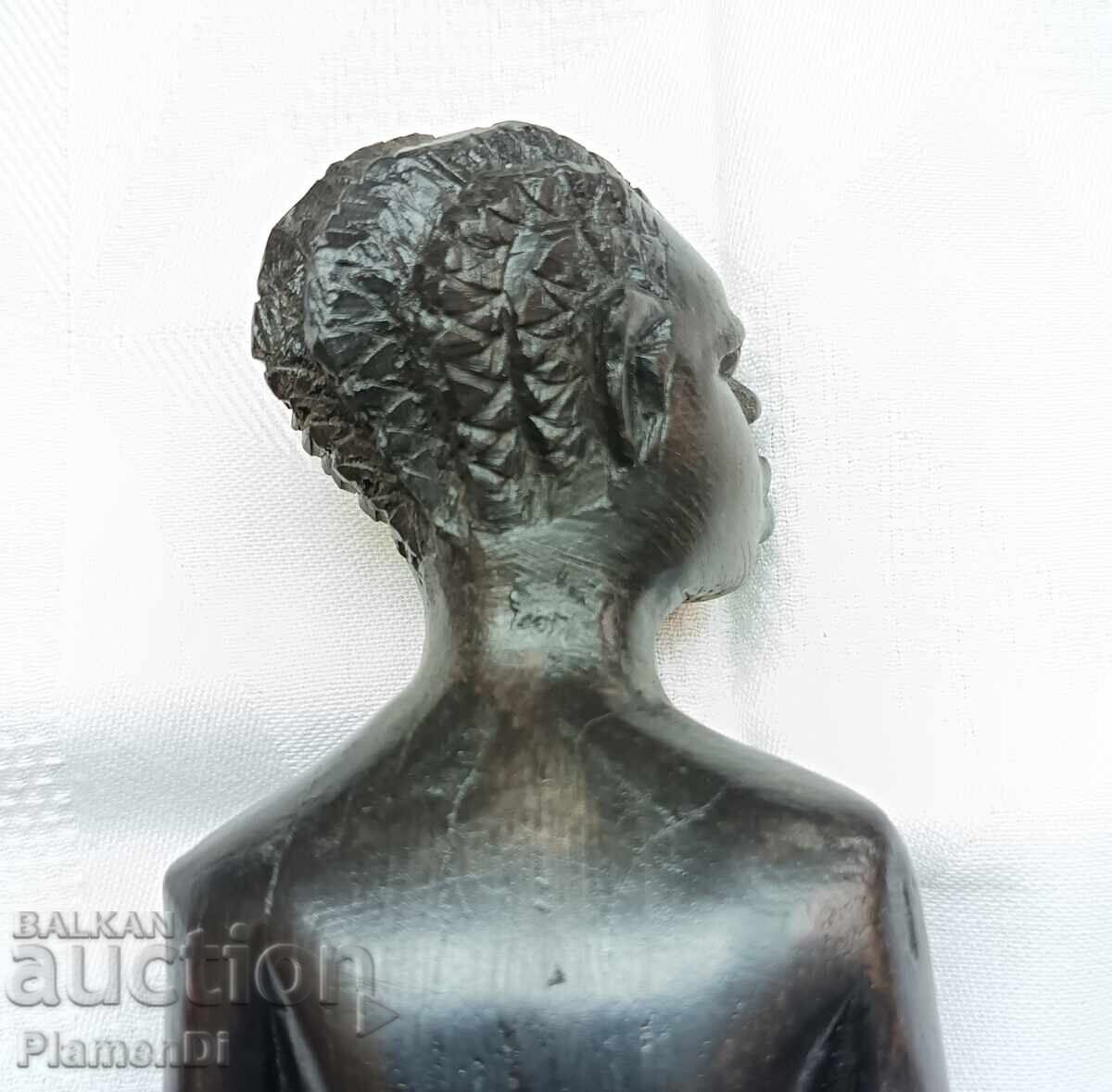 Figurină africană lucrată manual din abanos, 26 cm - 7