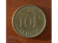 10 пени, Финландия, 1973 г.