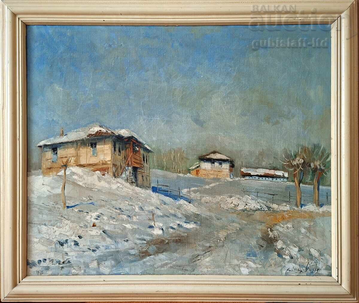 Tablou "Iarnă", pictor Kostadin Stanoev (Kosta), 1995
