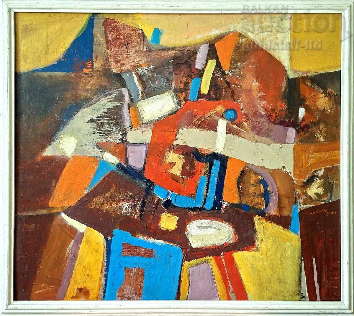 Tablou, abstract, pict. K. Kalchev, 2001