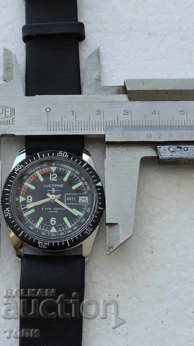 LUCERNE SWISS MADE DIVER WORKS NO WARRANTY BZC !!!!! - 5