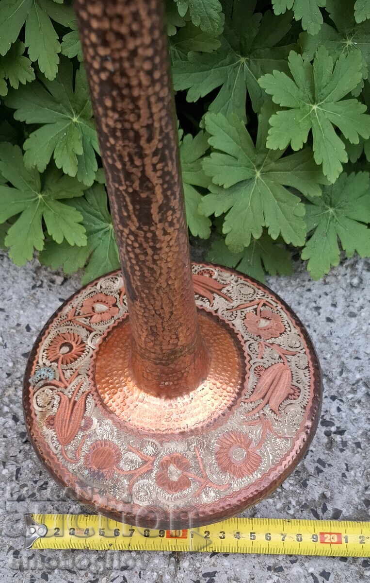 Old Hand-forged Copper Vase 42cm - 5