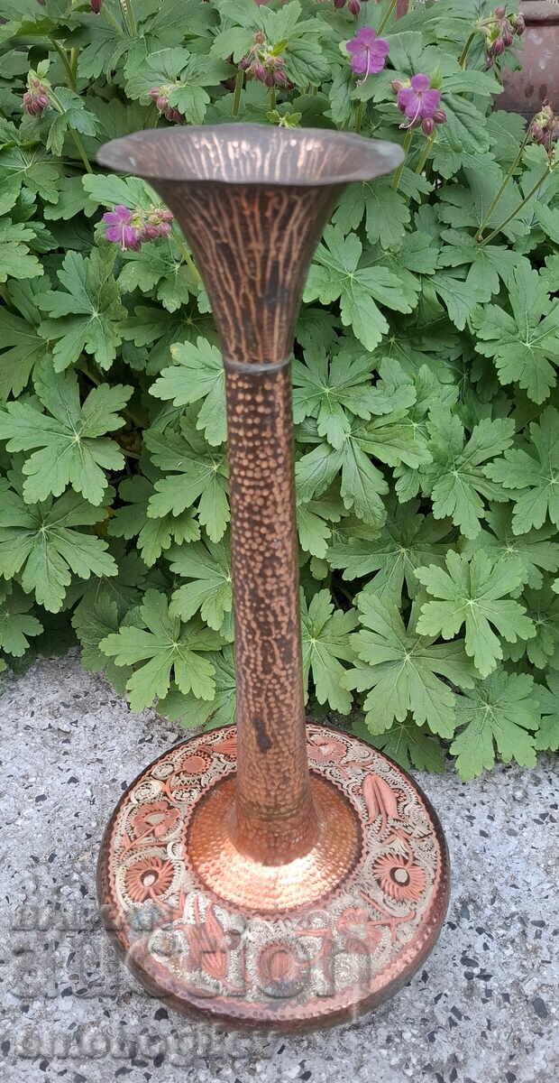Old Hand-forged Copper Vase 42cm