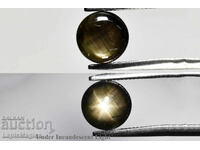 Μαύρο αστεροειδές ζαφείρι 6 ακτίνων 6.5mm 1.40ct ακατέργαστο στρογγυλό