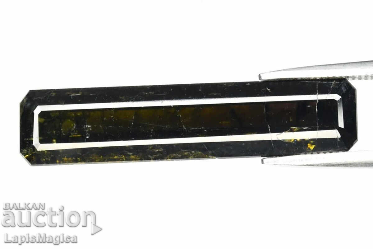 Φυσικός πράσινος τουρμαλίνης 6.67ct 27x6.2mm κοπή οκτάγωνο