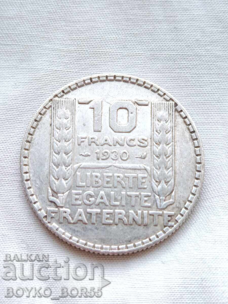 Monedă veche franceză din argint 10 Francs 1930 Monedă veche franceză din argint 10 Francs 1930