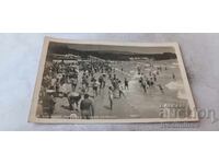 Carte poștală Varna Vedere de pe plajă cu băile 1946