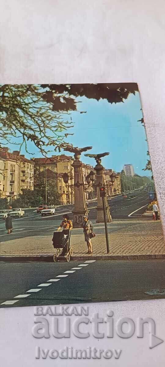 Carte poștală Sofia Bulevardul V. I. Lenin 1977