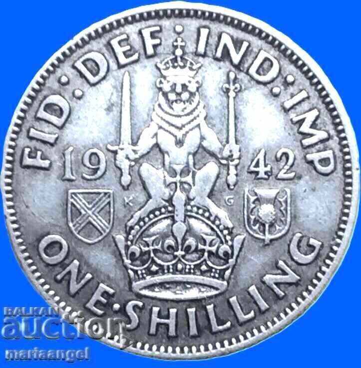 Licitație 1 șiling 1942 Marea Britanie George V ARGINT