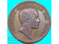 1 Kreuzer 1856 Baden Germany Prince Regent Friedrich
