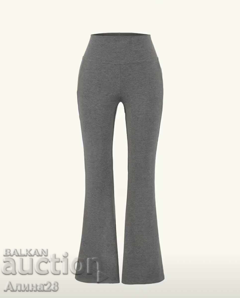 Pantaloni de damă cu talie înaltă, evazați, mărimea L Pantaloni de damă cu talie înaltă, evazați, mărimea L