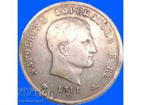 Napoleon 5 Lire 1811 Franța pentru Italia M - Milano 24,59g