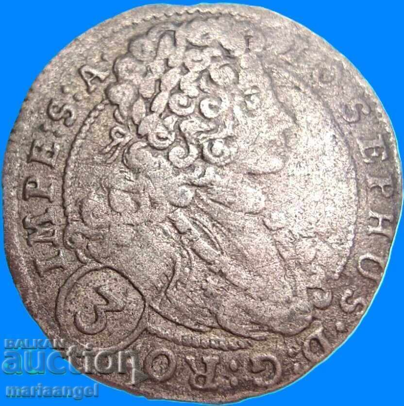 Livrarea 3 kreĭtsar’ 1709 Austria Iosif I Boemia RDR - rară Livrarea 3 kreĭtsar’ 1709 Austria Iosif I Boemia RDR - rară