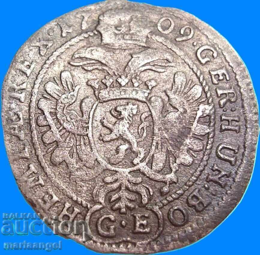 3 kreĭtsar’ 1709 Austria Iosif I Boemia RDR - rară - 7 3 kreĭtsar’ 1709 Austria Iosif I Boemia RDR - rară - 7