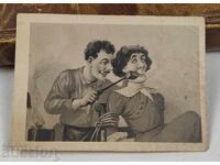 MAN SOLDERS HIS WIFE'S MOUTH OLD POSTCARD