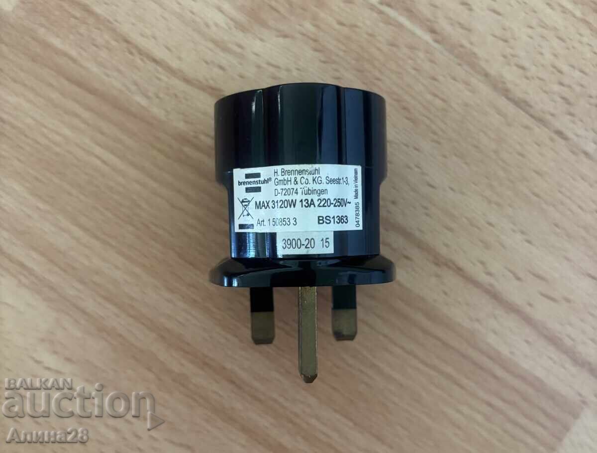 Adaptor EU Schuko la ștecher englezesc cu preț € 5.00 | 9.78 BGN Adaptor EU Schuko la ștecher englezesc cu preț € 5.00 | 9.78 BGN