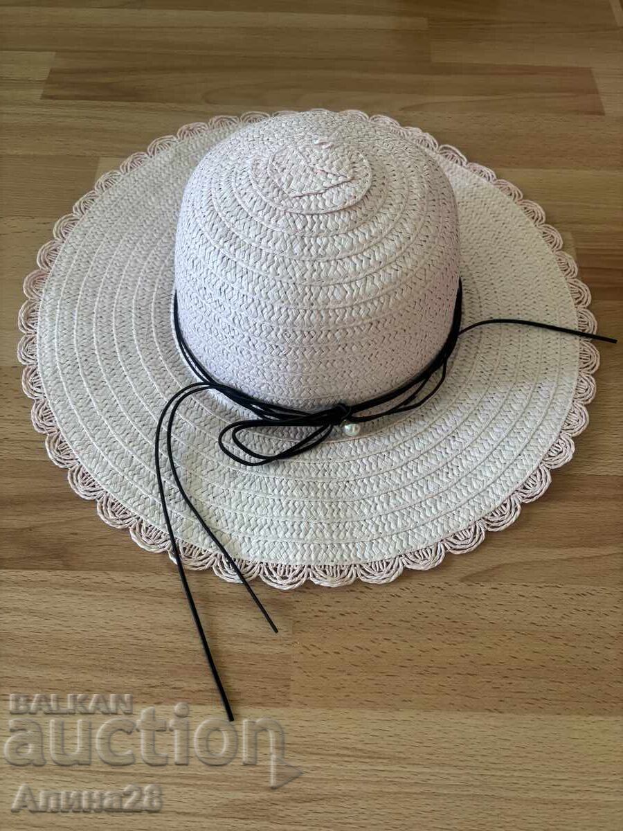 Pale pink beach hat