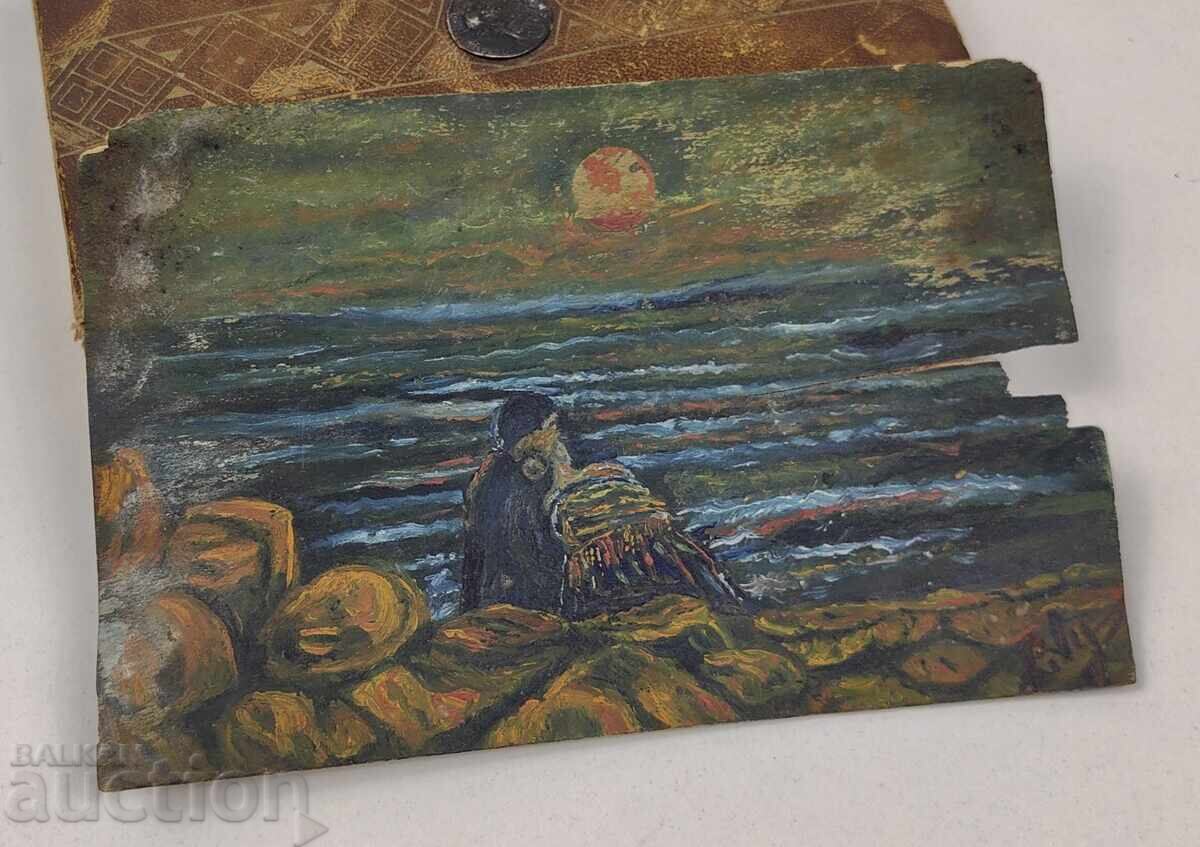 VECHE CARTE POȘTALĂ DIN LEMN LEMN