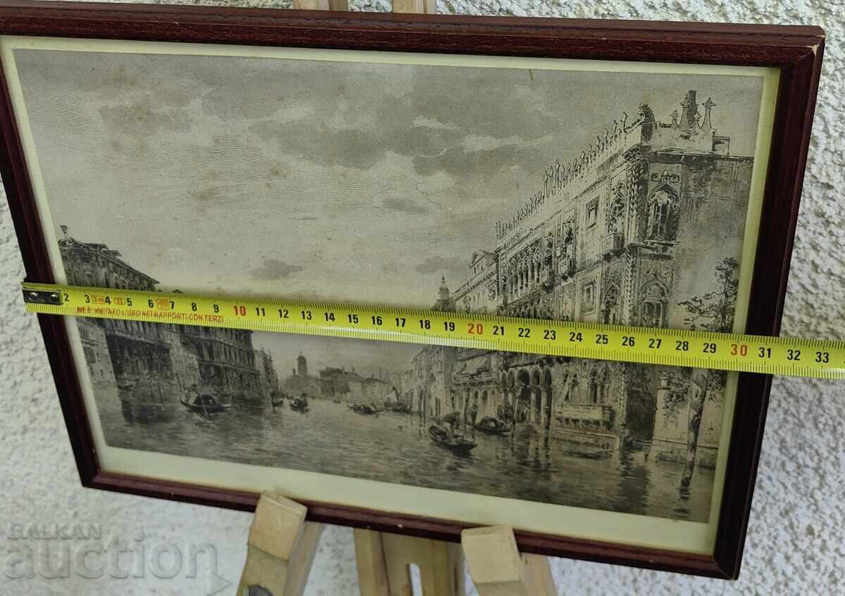 VENEȚIA CANALE TABLOU VECHI REPRODUCERE GRAFICĂ RAMĂ - 5 VENEȚIA CANALE TABLOU VECHI REPRODUCERE GRAFICĂ RAMĂ - 5