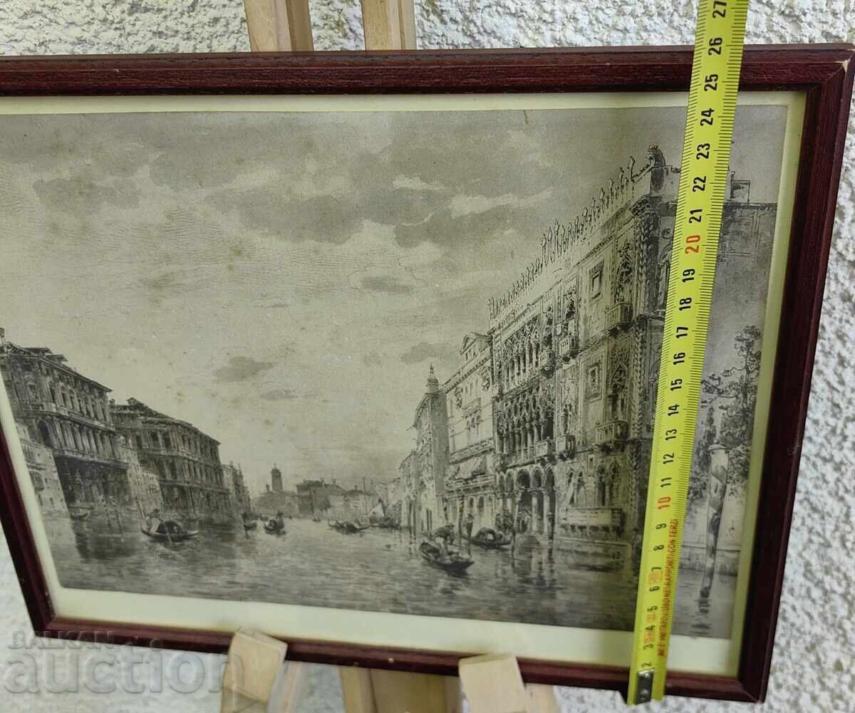 VENEȚIA CANALE TABLOU VECHI REPRODUCERE GRAFICĂ RAMĂ - 6 VENEȚIA CANALE TABLOU VECHI REPRODUCERE GRAFICĂ RAMĂ - 6