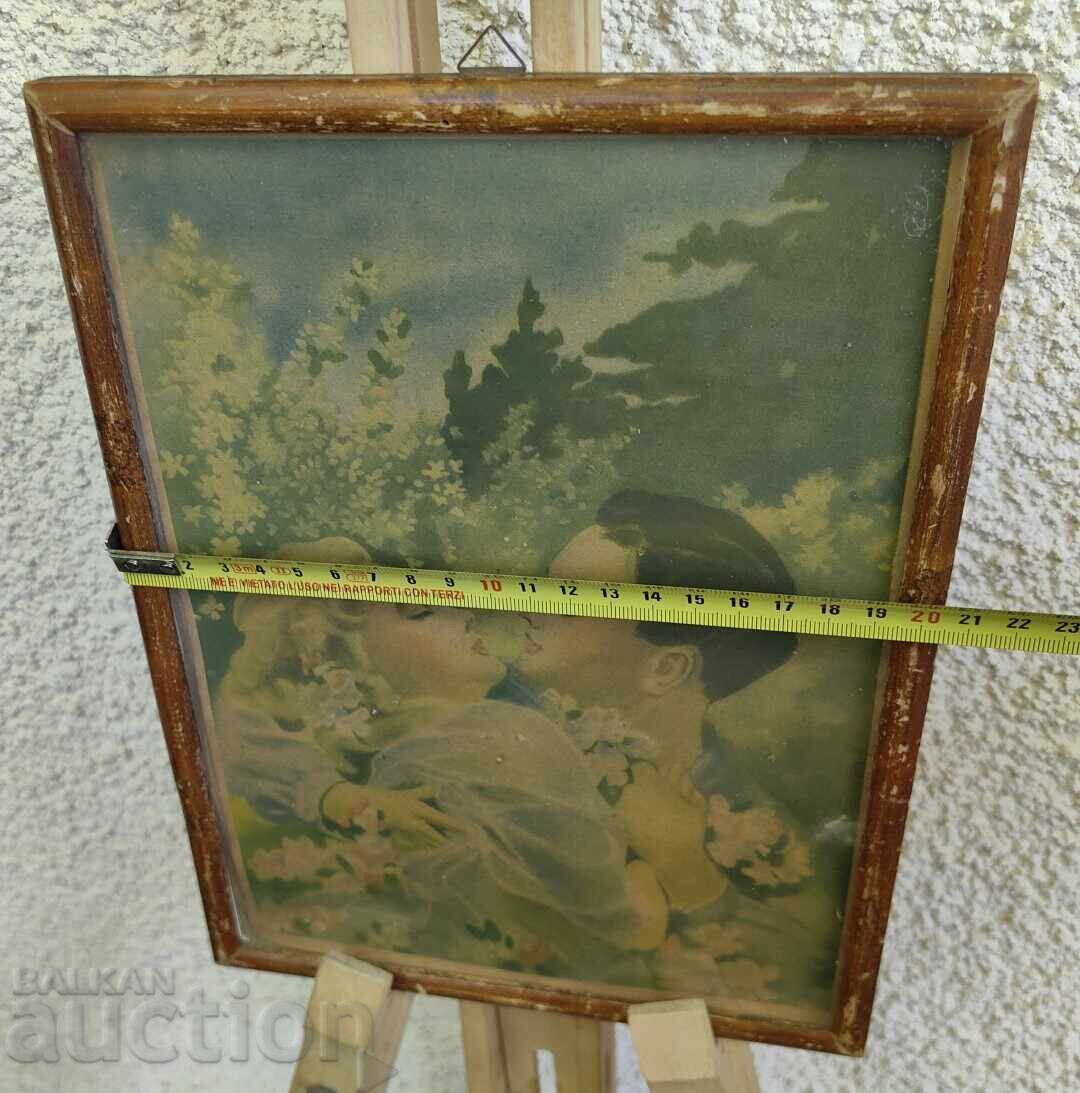 Licitație REPRODUCERE VECHE A UNUI TABLOU RAMĂ REGATUL BULGARIEI ÎNDRĂGOSTIȚI