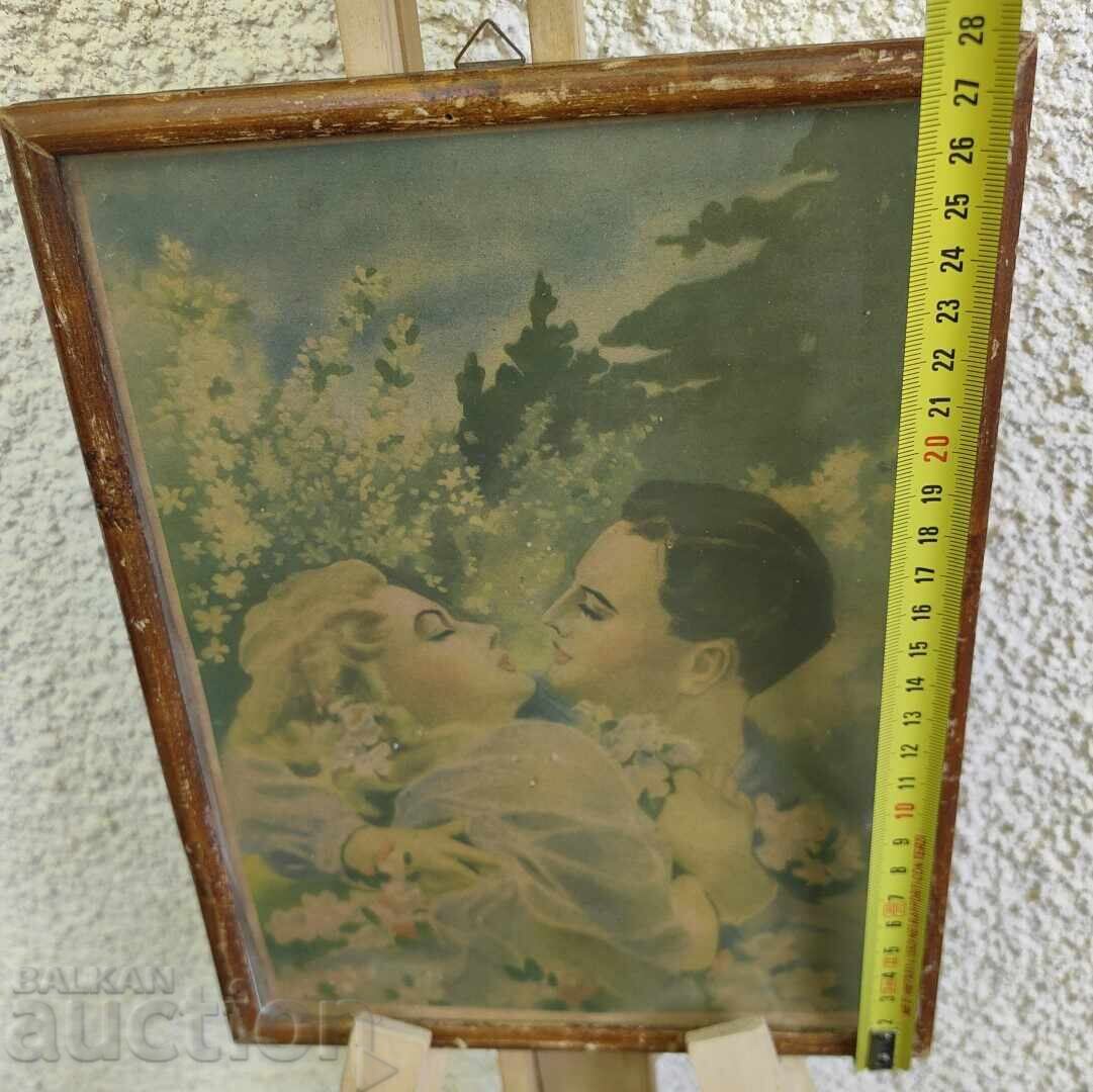 Livrarea REPRODUCERE VECHE A UNUI TABLOU RAMĂ REGATUL BULGARIEI ÎNDRĂGOSTIȚI