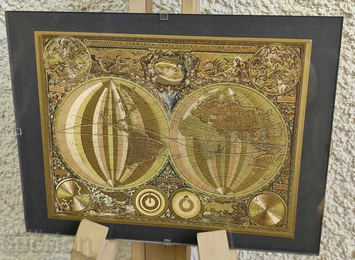 REPRODUCERE A UNEI VECHI HĂRȚI A LUMII DIN EPOCA MEDIEVALĂ