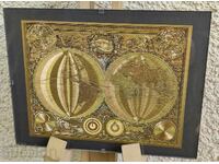 REPRODUCTION OF AN OLD MEDIEVAL WORLD MAP PAINTING