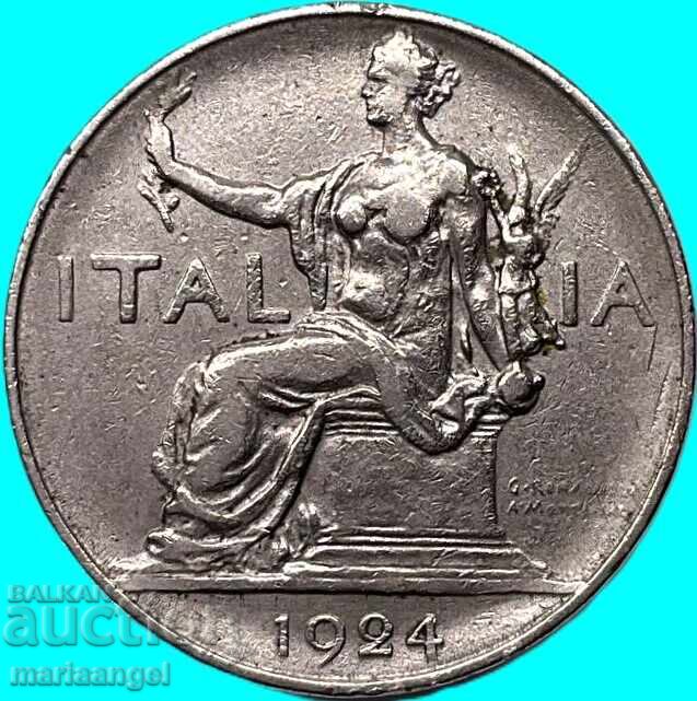 Livrarea 1 liră 1924 Italia 2