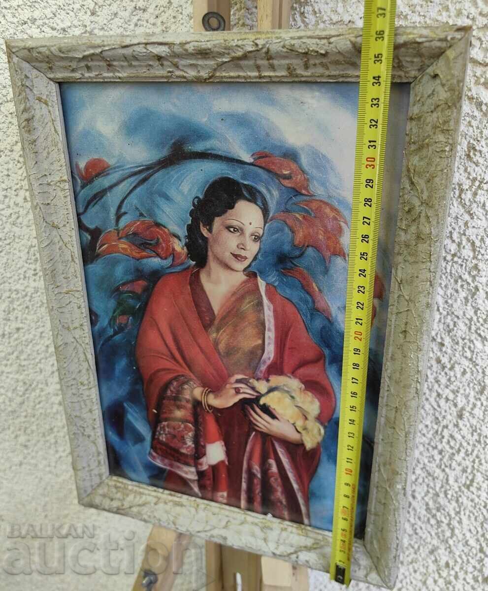 TABLOU VECHI REPRODUCERE INDIANCĂ RAMĂ - 5