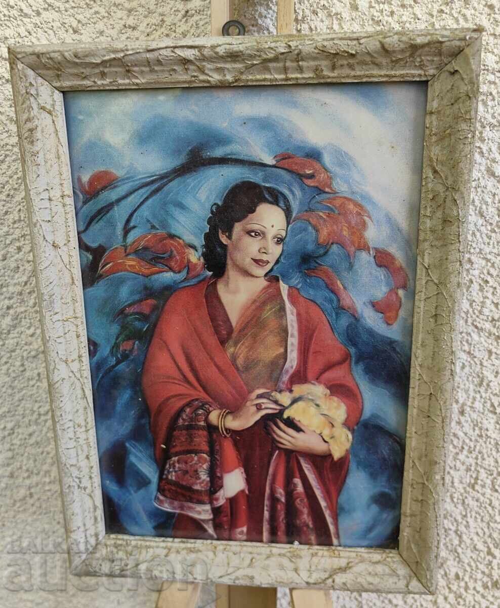 TABLOU VECHI REPRODUCERE INDIANCĂ RAMĂ