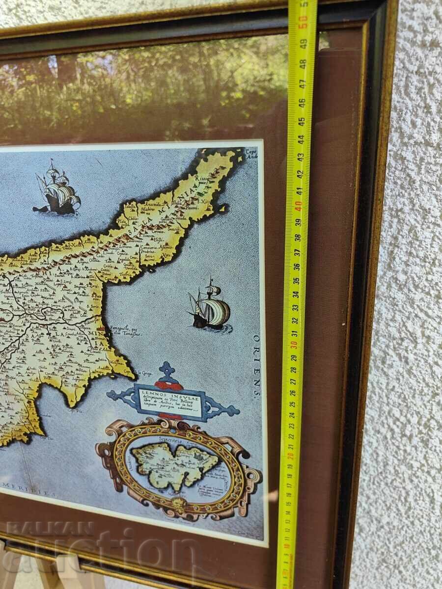 REPRODUCERE MARE A UNEI PICTURI MEDIEVALE HARTĂ CIPRU RAMĂ - 5