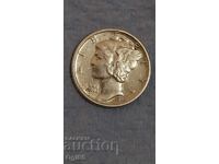 Παλιό ασημένιο νόμισμα ΗΠΑ 10 Cents 1941