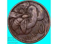 10 centesimi 1931 Italy Victor Emmanuel III bronze