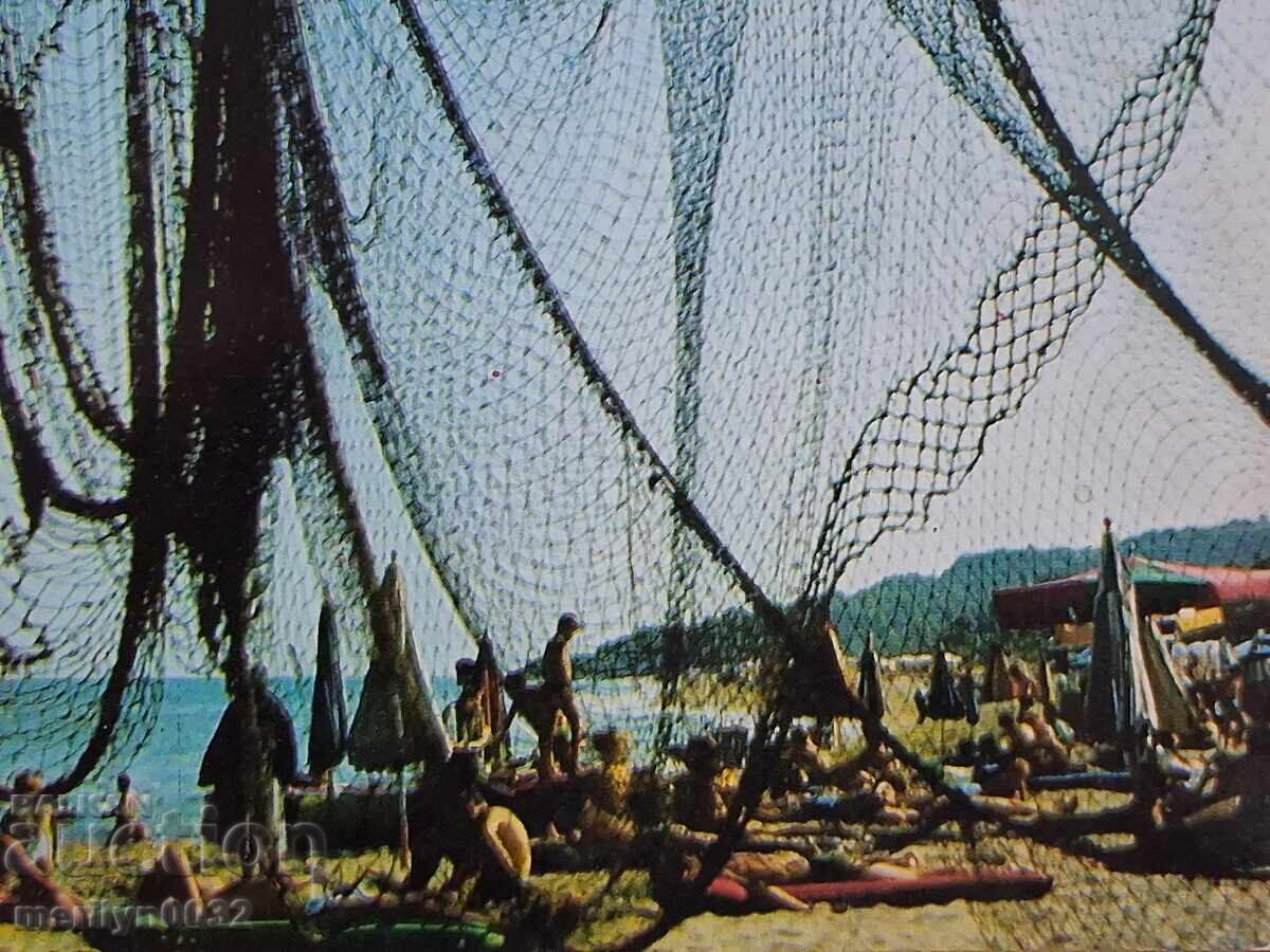 Снимка пощенска картичка Варна 1974г  плажът Кабакум с цена € 12.94 | 25.31 лв.