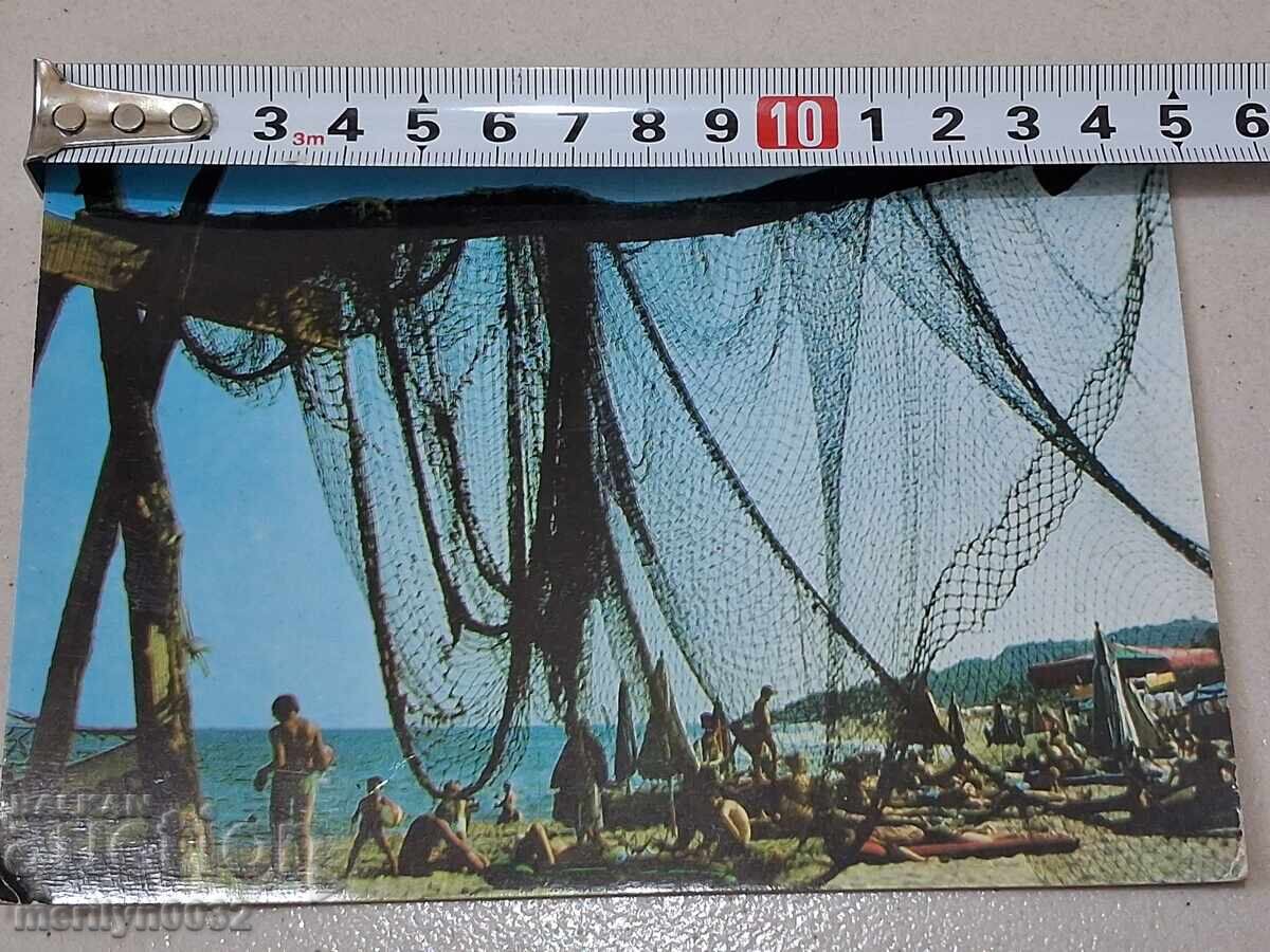 Снимка пощенска картичка Варна 1974г  плажът Кабакум - 5