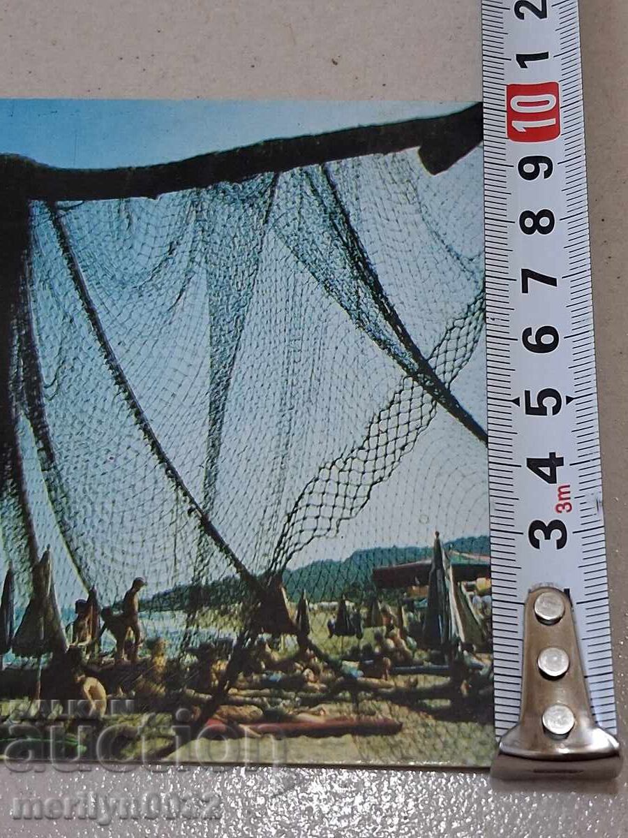 Снимка пощенска картичка Варна 1974г  плажът Кабакум - 6