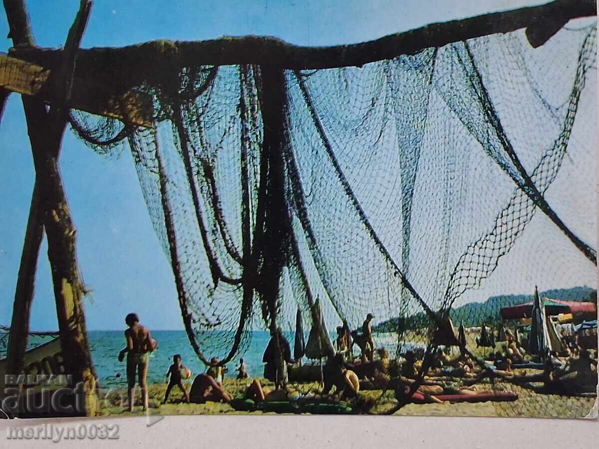 Снимка пощенска картичка Варна 1974г  плажът Кабакум
