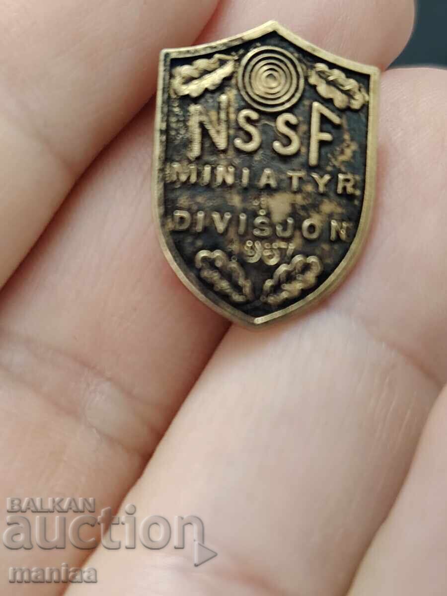 Insignă militară de tir din argint marcat, cu aurire