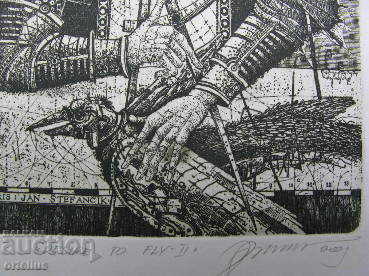 2) Oleg Denisenko semnat, acvaforte, gravură, grafică, ac uscat cu preț € 39.00 | 76.28 BGN