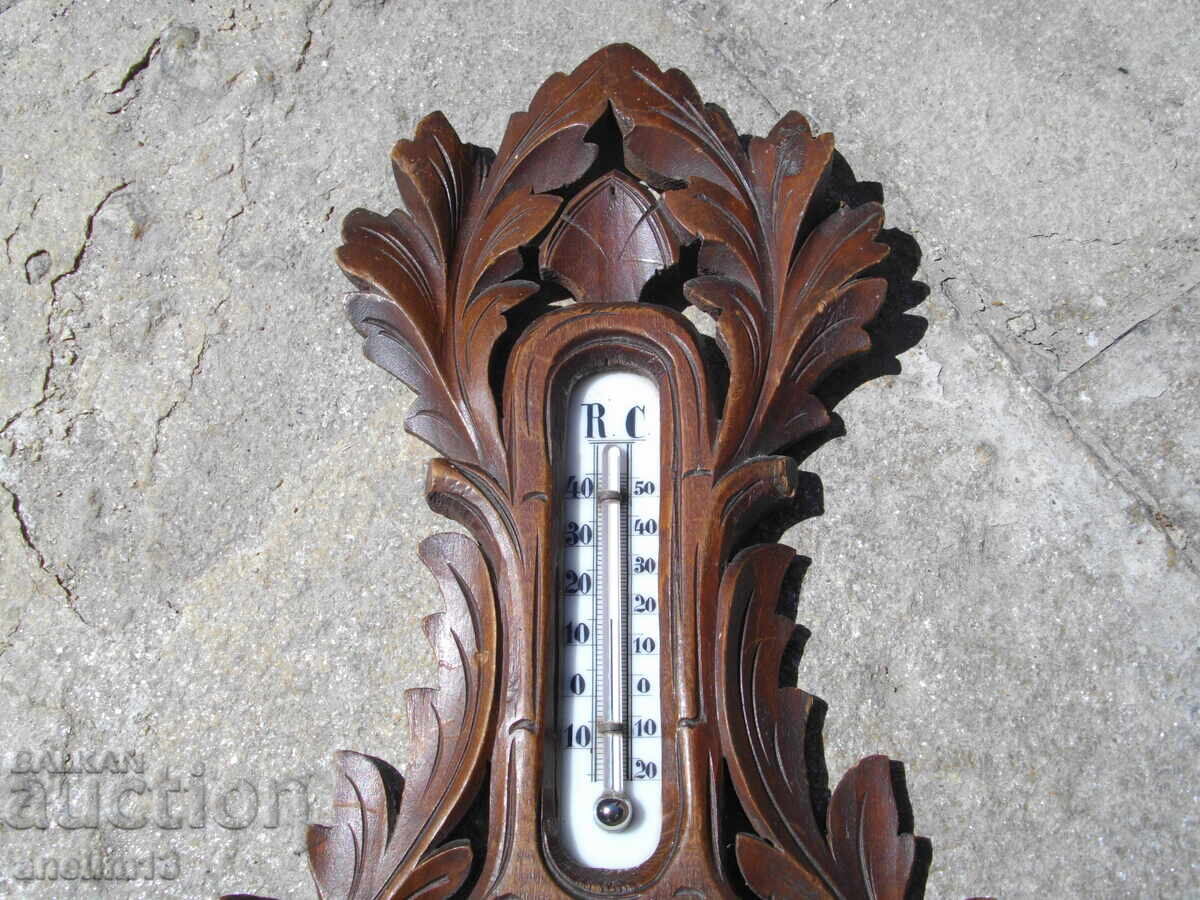 OLD BAROMETER THERMOMETER BLACKWALD WOOD CARVING with price € 85.00 | 166.25 BGN
