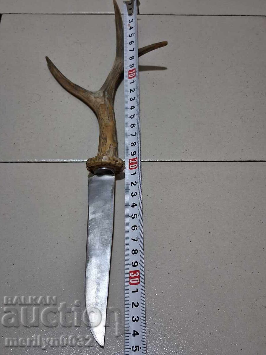 Delivery of Hunting knife without sheath, roe deer antler handle