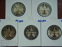 2 Euro 2016 Germany "Sachsen" A,D,F,G,J /Германия/ - 2 евро